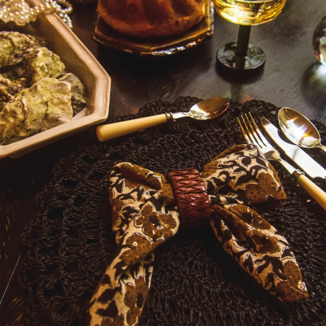 2 Sets de Table Raphia Noir