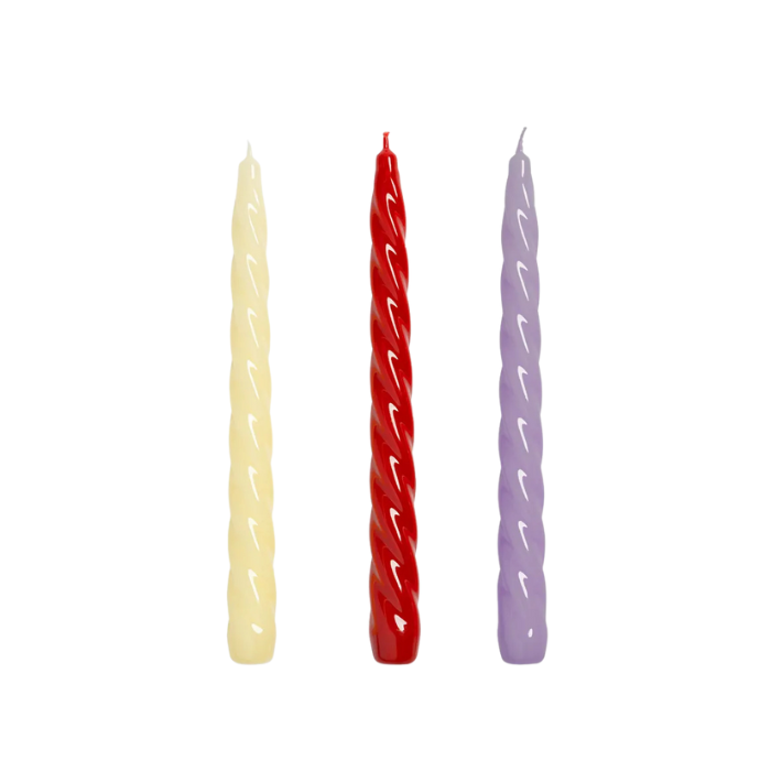 3 Bougies torsadées Bravo