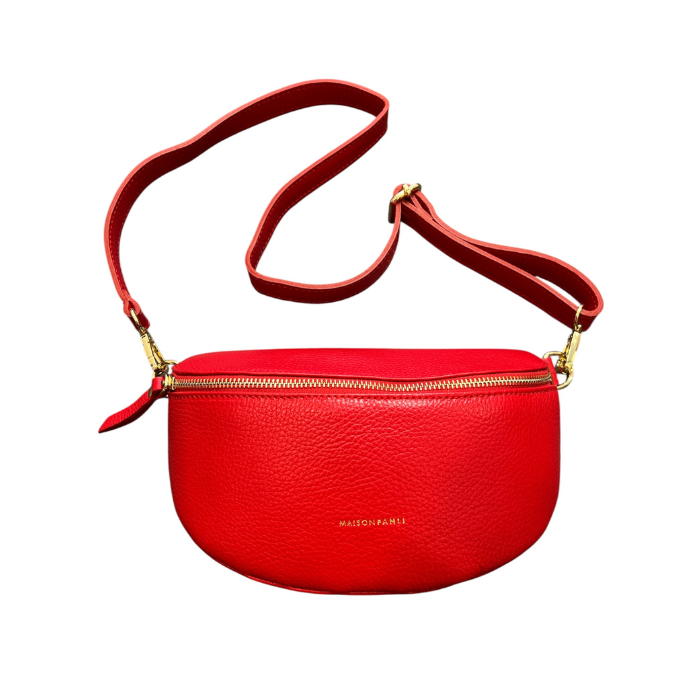 Banane Cuir Grainé Rouge