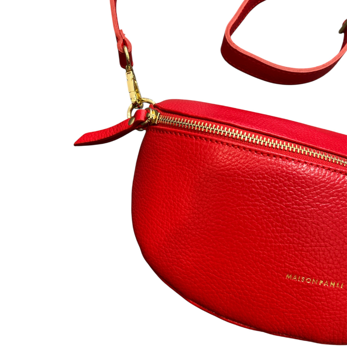 Banane Cuir Grainé Rouge