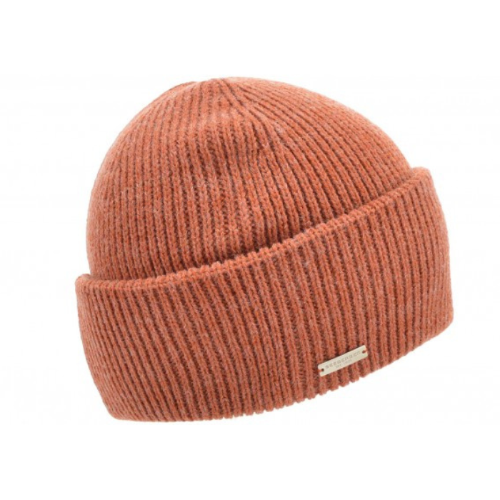 Bonnet Revers Côtelés Orange