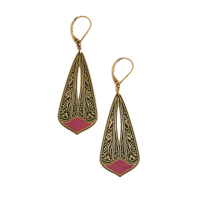 Boucles d'oreilles Phalène Lie de Vin