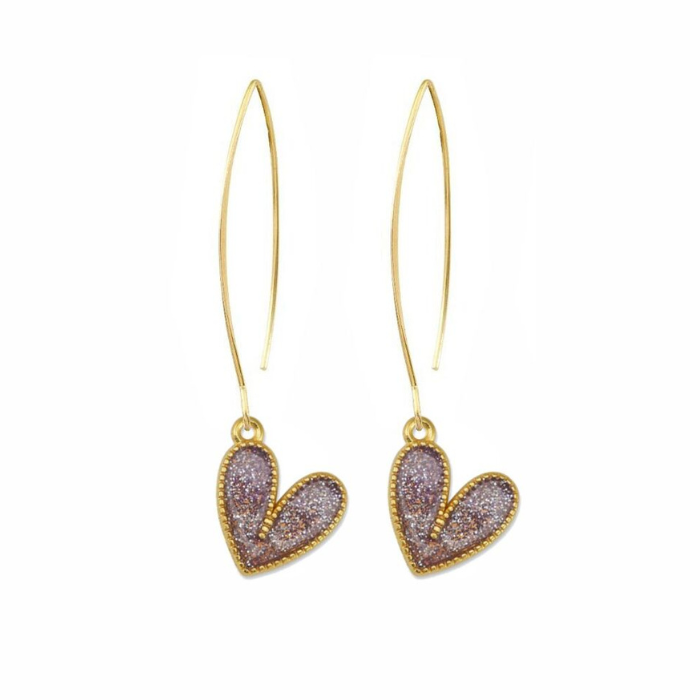 Boucles d'oreilles Coeur Parme