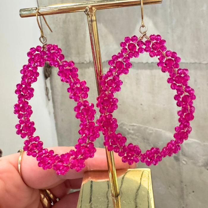 Boucles d'oreilles Fleurs Fuchsia