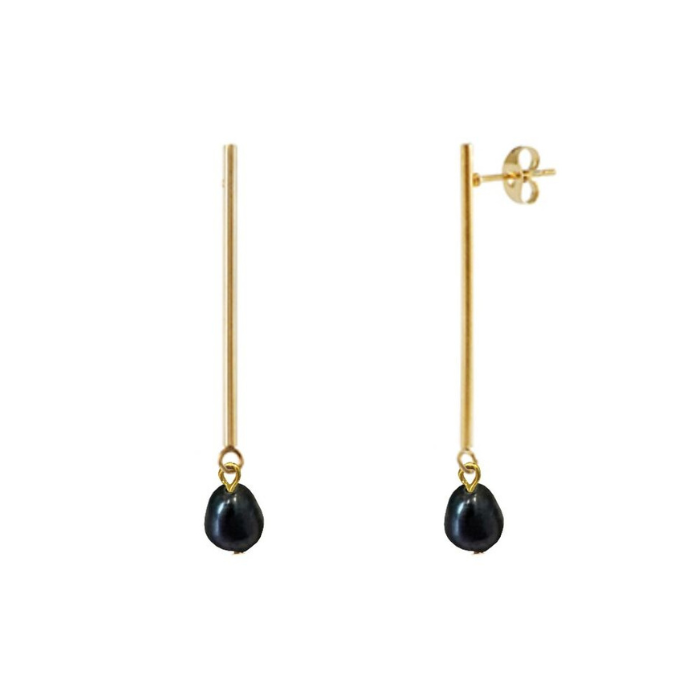 Boucles d'oreilles Perle Noire