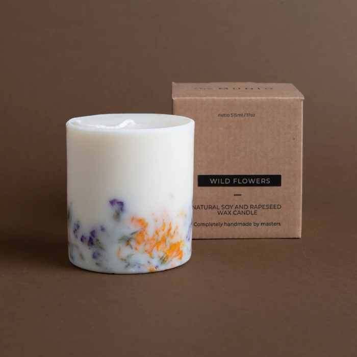 Bougie Pilier Fleurs Sauvages