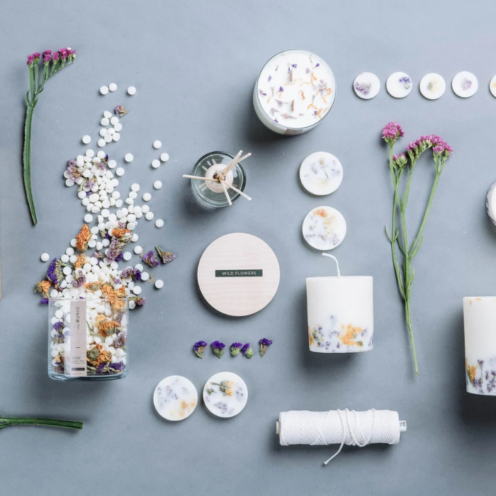 Bougie Pilier Fleurs Sauvages