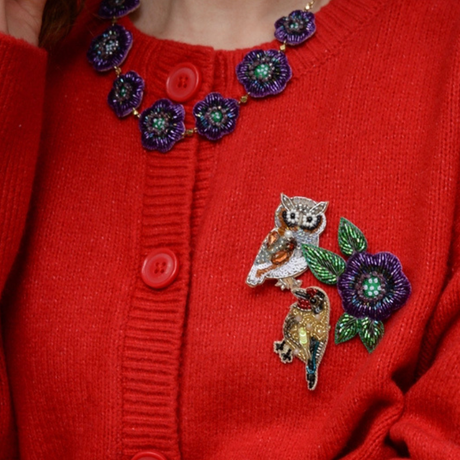 Broche Brodée Pensée