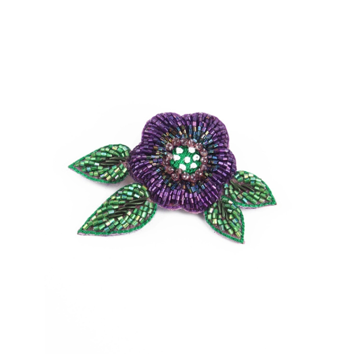 Broche Brodée Pensée