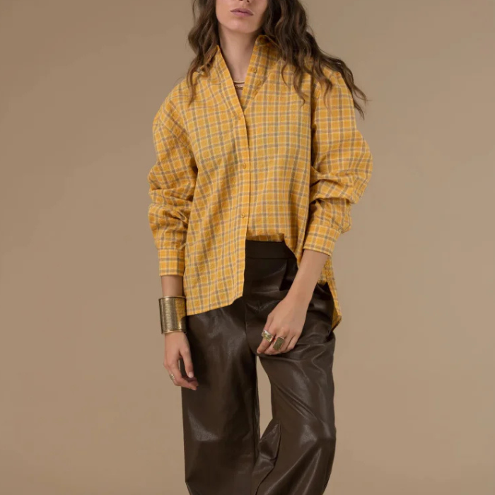 Chemise Carreaux Moutarde
