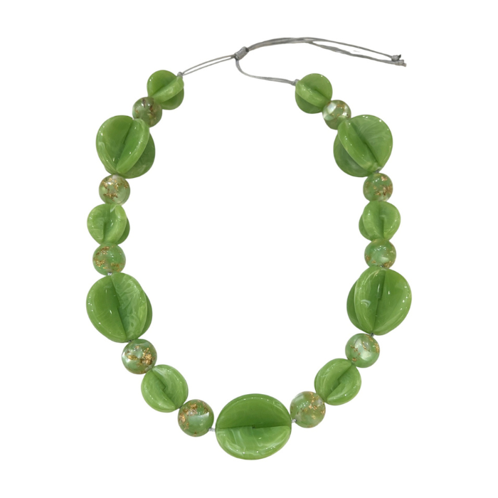 Collier Billes Vert