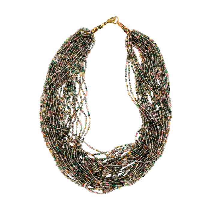 Collier Multi rangs Kaki