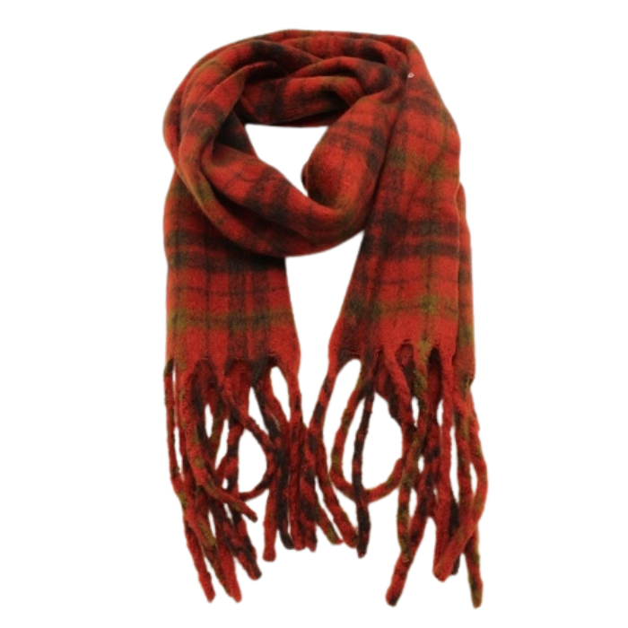 Echarpe Carreaux Rouge