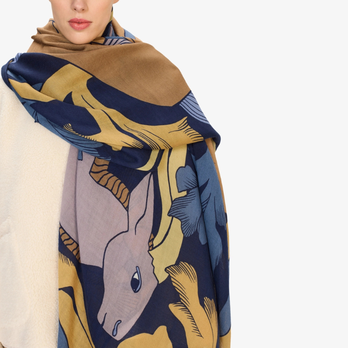 Echarpe Cavale Bleue