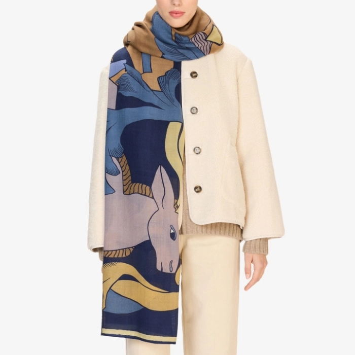 Echarpe Cavale Bleue