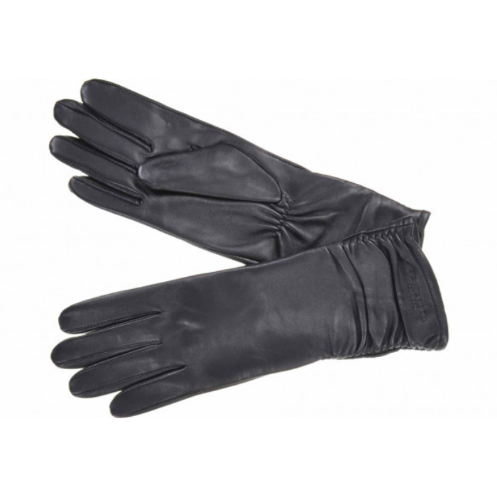 Gants Cuir Froncés Noir