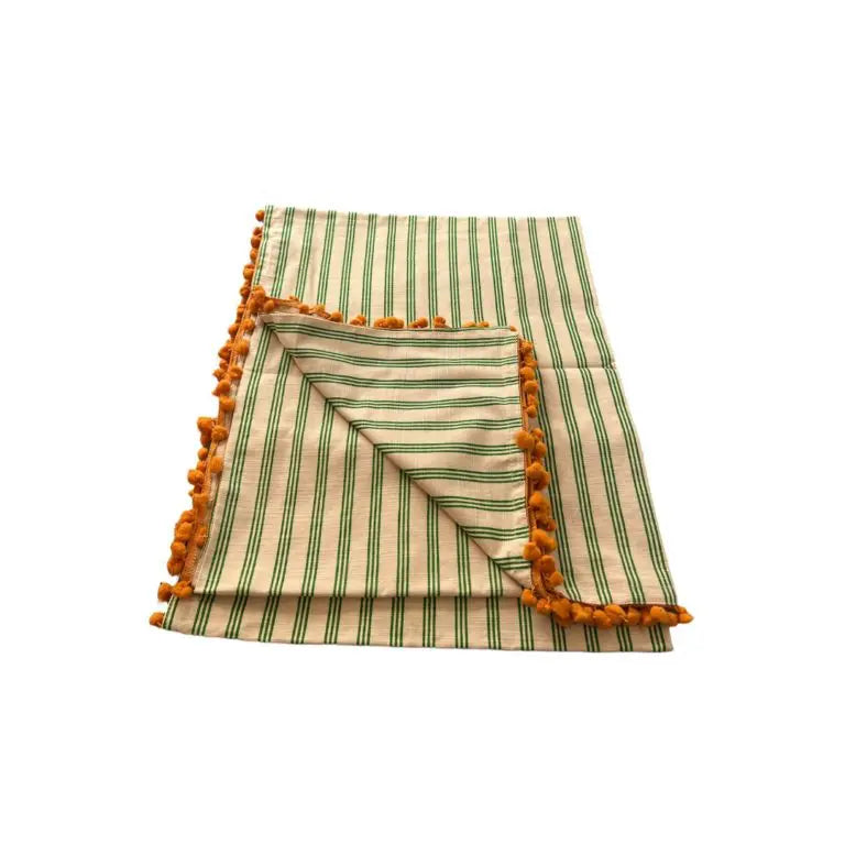 Nappe Stripes Vert Orange