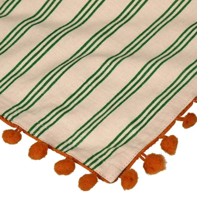 Nappe Stripes Vert Orange