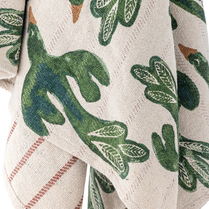 Plaid Oiseaux Vert