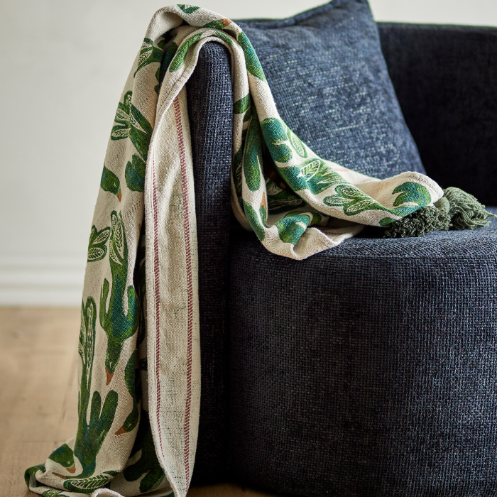 Plaid Oiseaux Vert