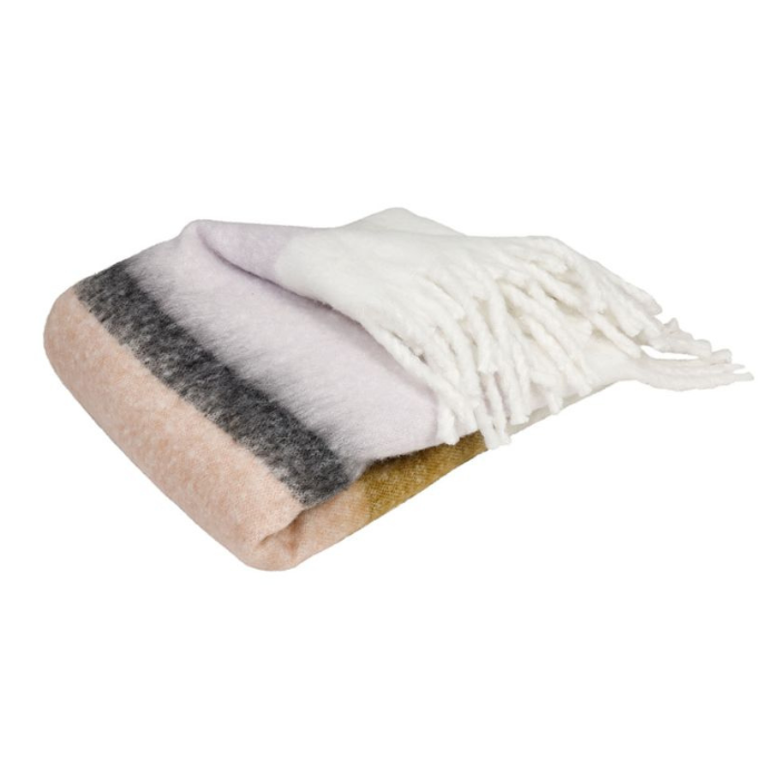 Plaid Pure Kaki et Parme
