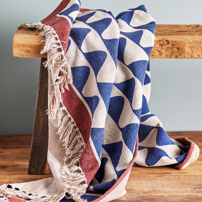 Plaid Rimme Bleu