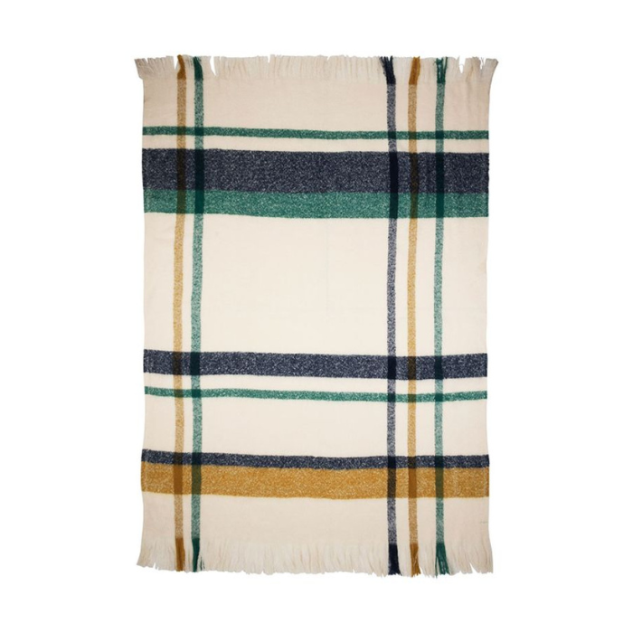 Plaid Tartan Vert et Moutarde