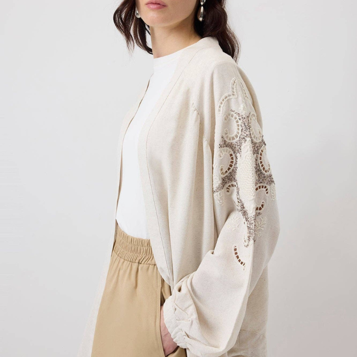 Veste Kimono Broderies Paillettes