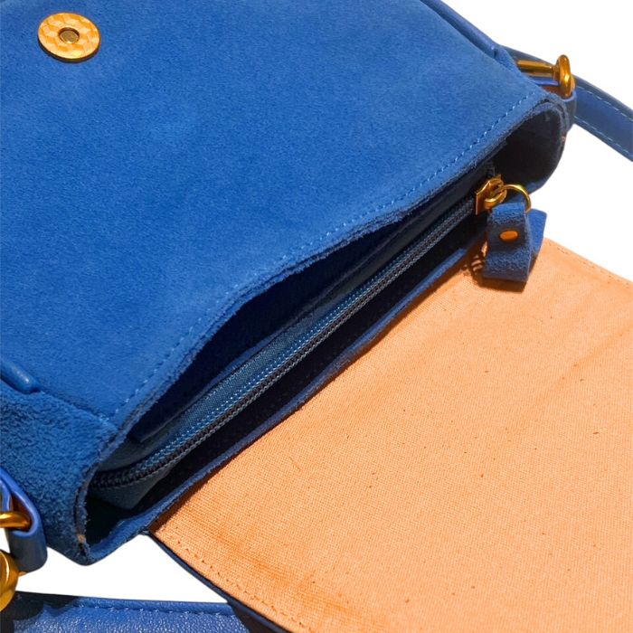 Sac Cuir Luna Bleu