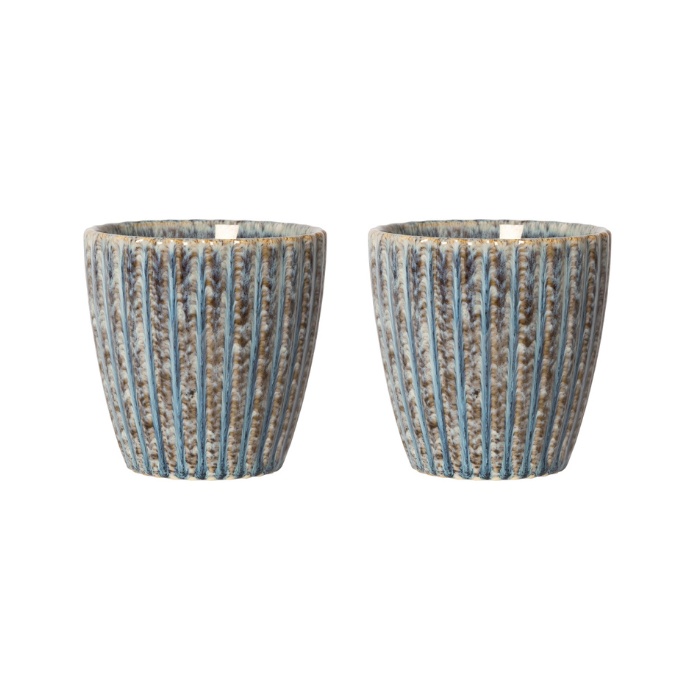 Set 2 Tasses Bleu et Chocolat
