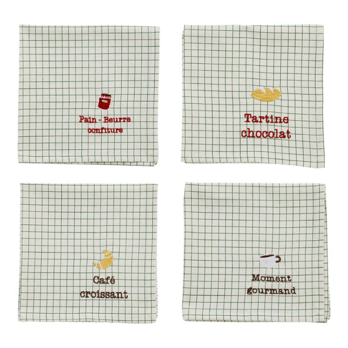 Set 4 Serviettes Réveil Gourmand