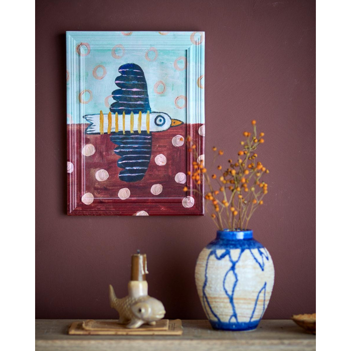 Tableau Oiseau à Pois