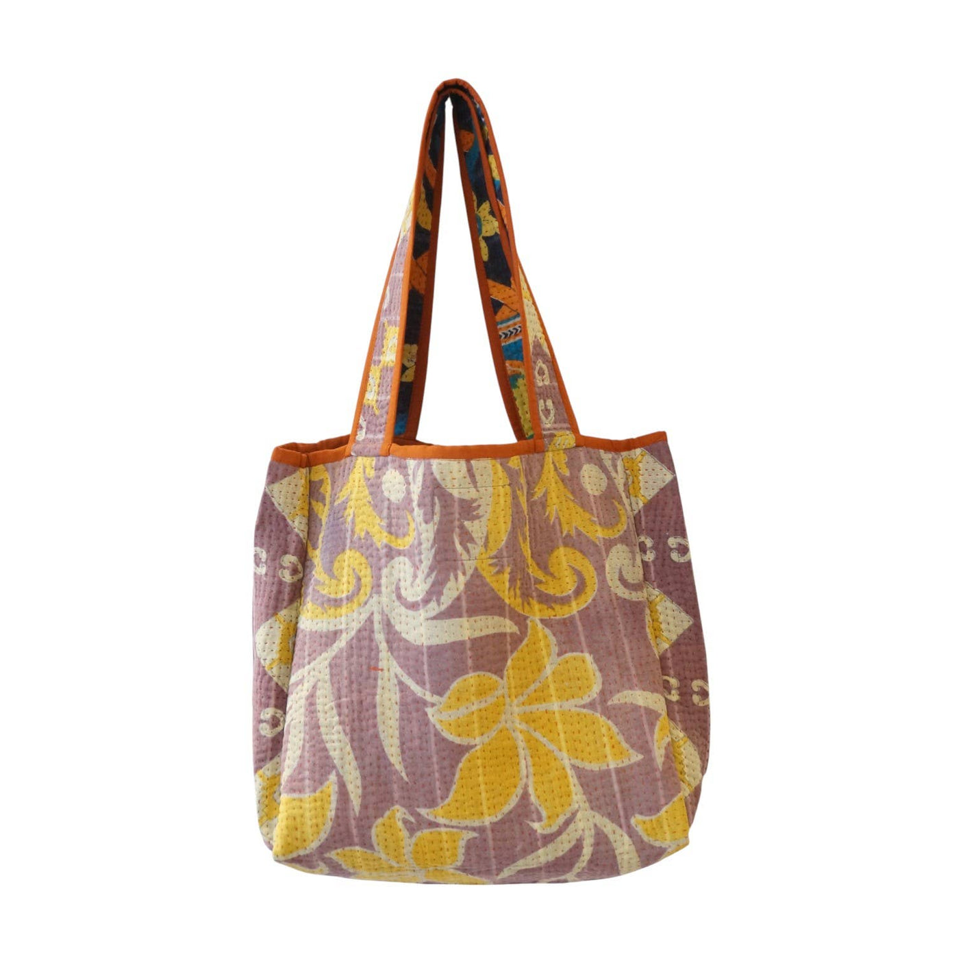 Tote Bage Kantha Bleu & Jaune