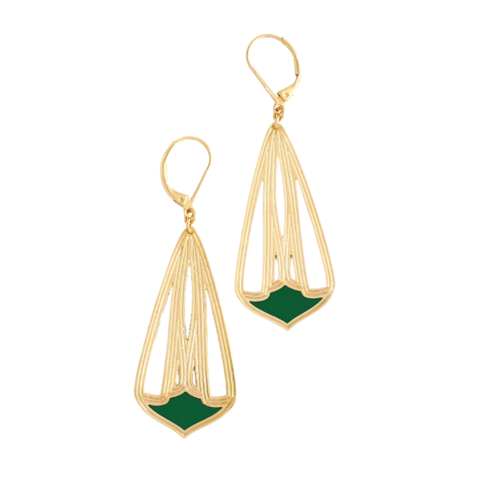 Boucles Phalène Gold Vert