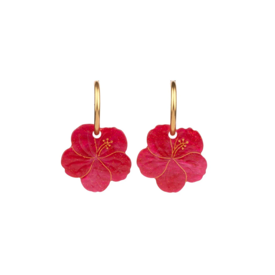 Boucles d'oreilles Hibiscus