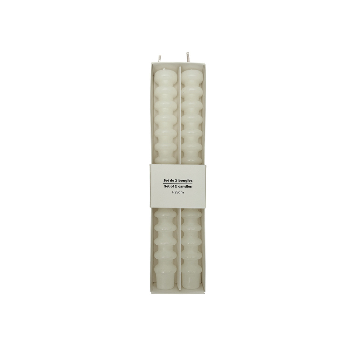 Bougies cannelées Blanches