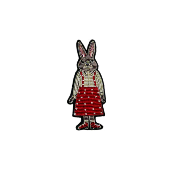 Rabbit Embroidered Brooch