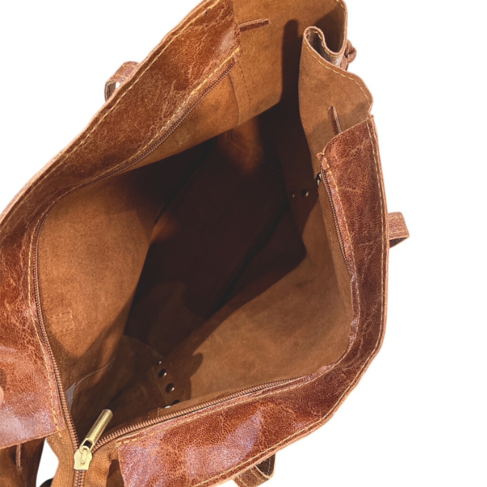 Sac Cuir Clouté Chocolat