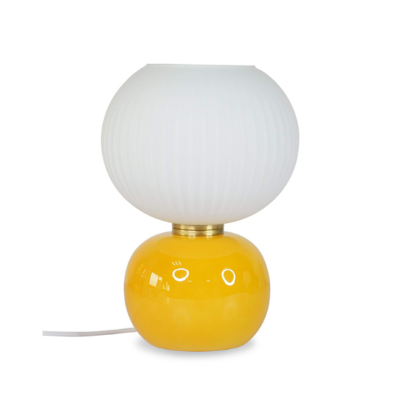 Lampe boule à poser jaune