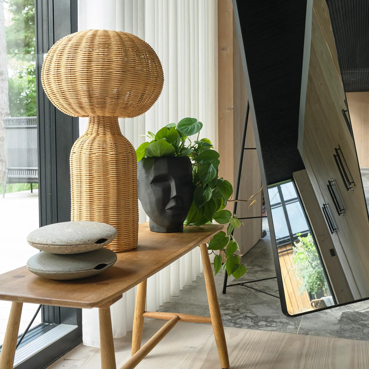 Lampe à poser Rotin