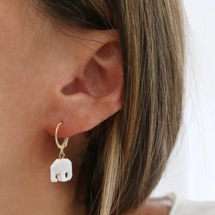 Boucles d'oreilles Elephant Ivoire