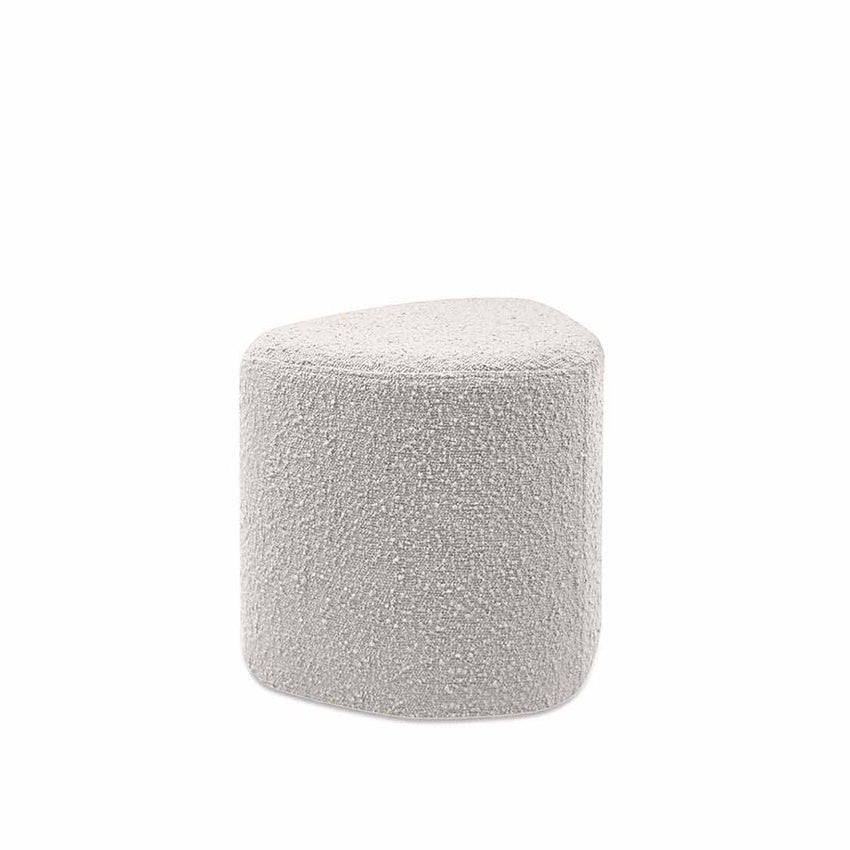 Pouf textile bouclettes craie