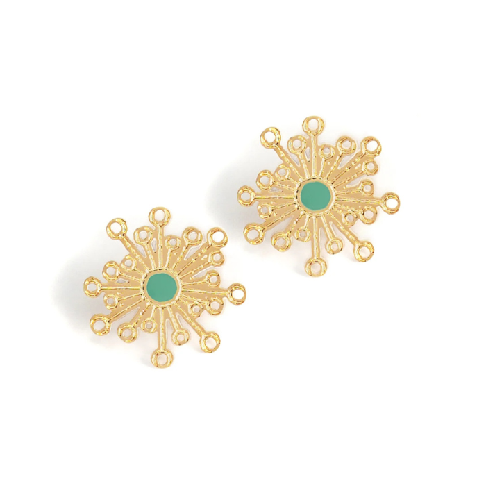 Boucles d'oreilles puces Eléments Céladon