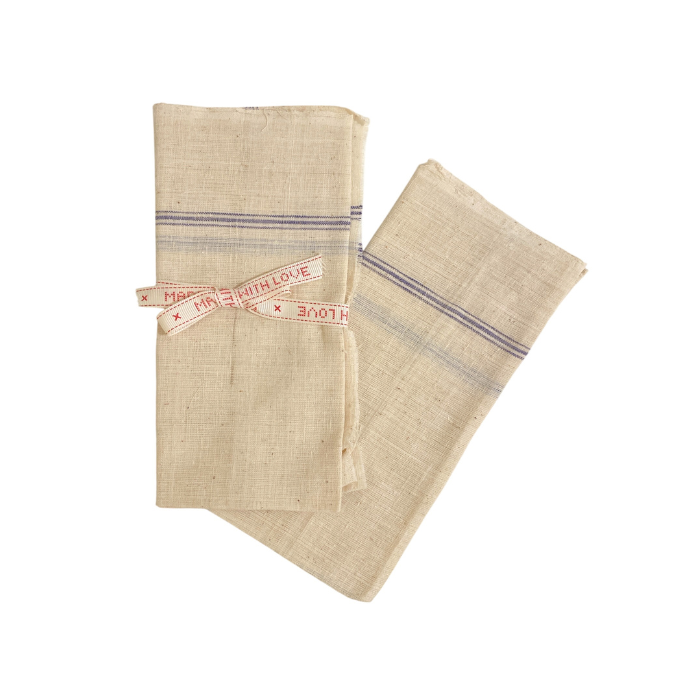 2 Serviettes de Table Ivoire