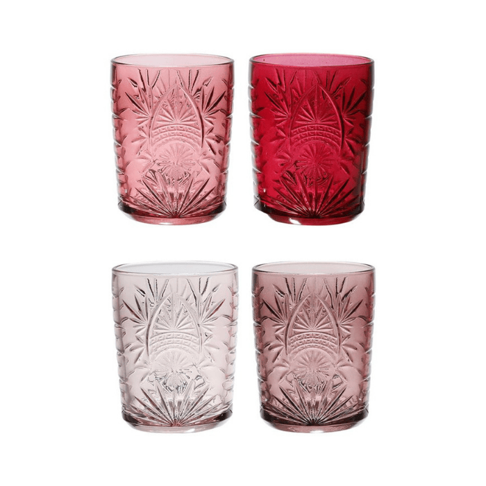 4 Verres gravés Rose