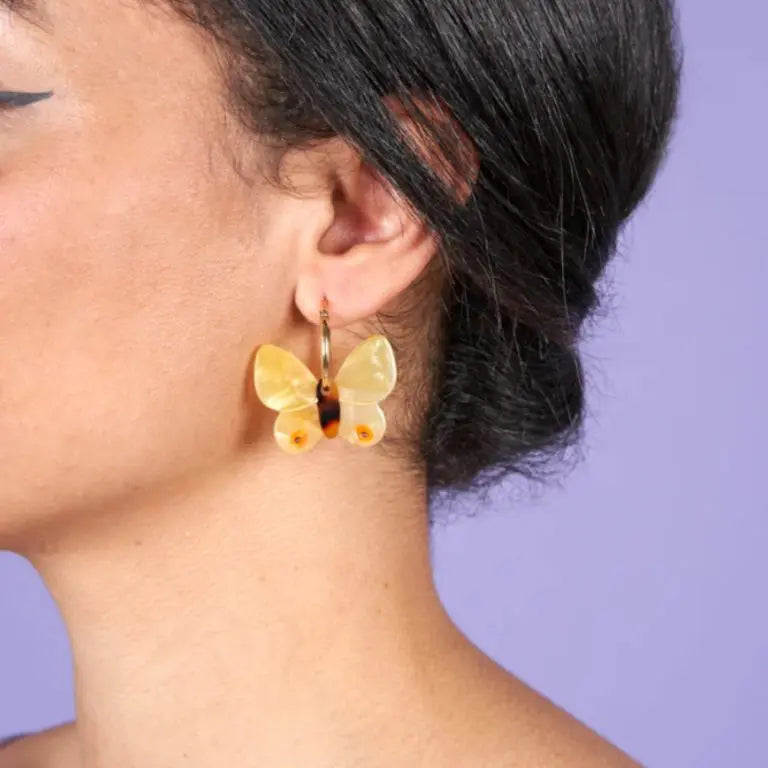 Yellow Butterfly Earrings