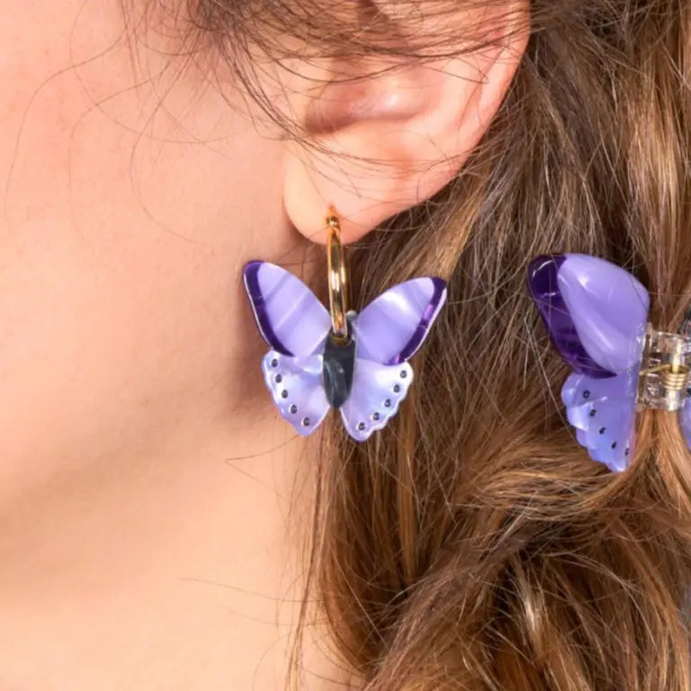 Purple Butterfly Earrings