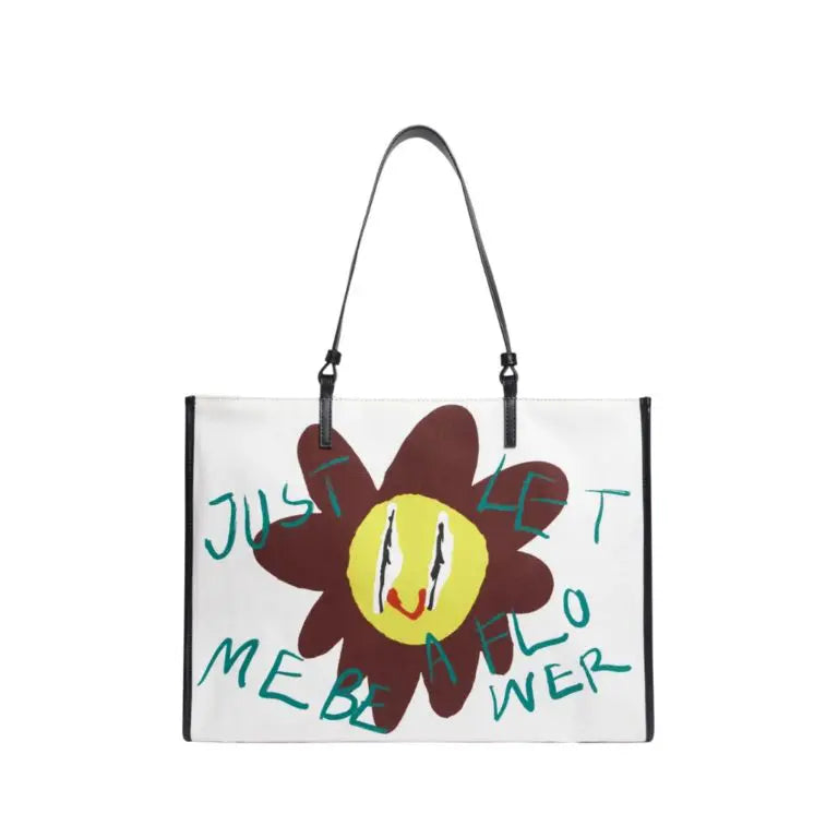 White Flower Shopping Bag