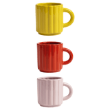 3 tasses rouge rose jaune