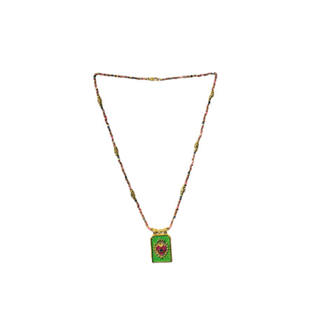 Green Ex-Voto Medallion Necklace